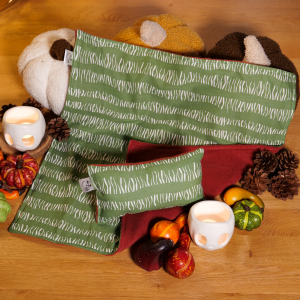 Couverture et son coussin - Zèbre tissu cretonne tissu polaire terracotta ouate