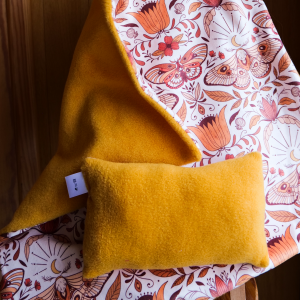Couverture et son coussin velours - Papillon de nuit