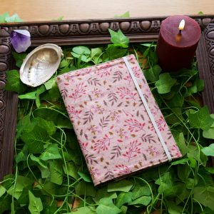 Protège carnet de santé flanelle - Automne rose